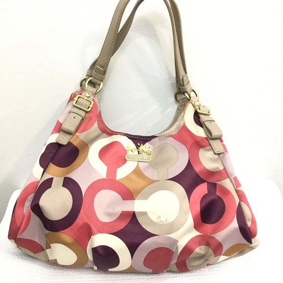 Coach Handbags - Coach Large Multi Color Logo Shoulder Bag